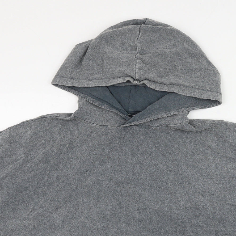 ASOS Womens Grey Cotton Pullover Hoodie Size 2 Pullover - Cropped