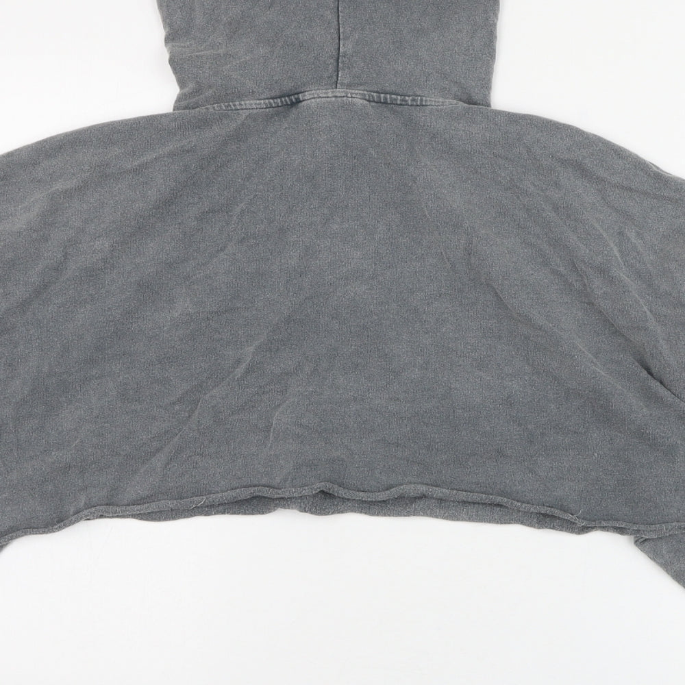ASOS Womens Grey Cotton Pullover Hoodie Size 2 Pullover - Cropped