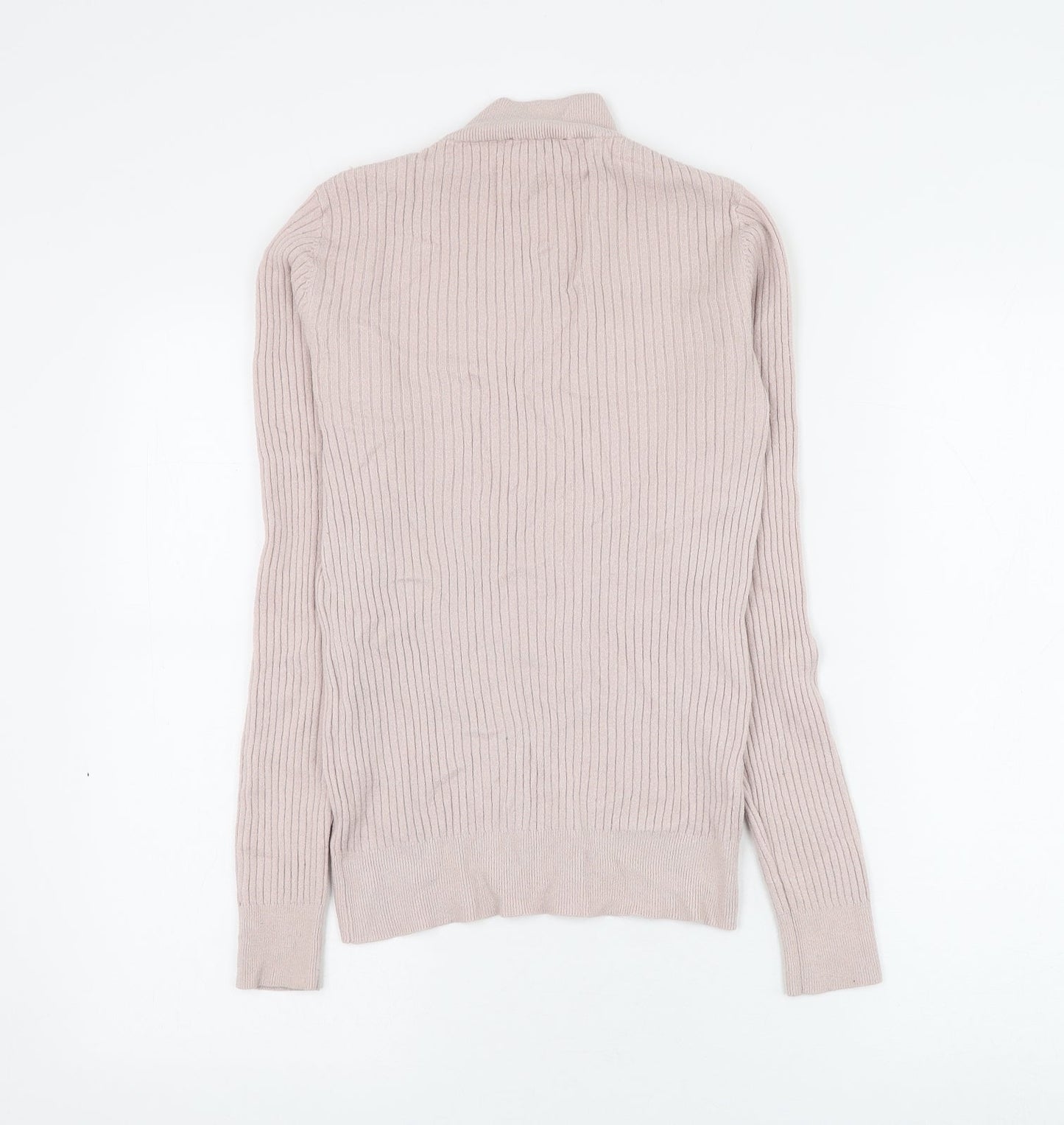 New Look Womens Pink Mock Neck Viscose Pullover Jumper Size 10