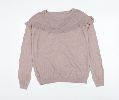 Next Womens Pink Round Neck Viscose Pullover Jumper Size 12