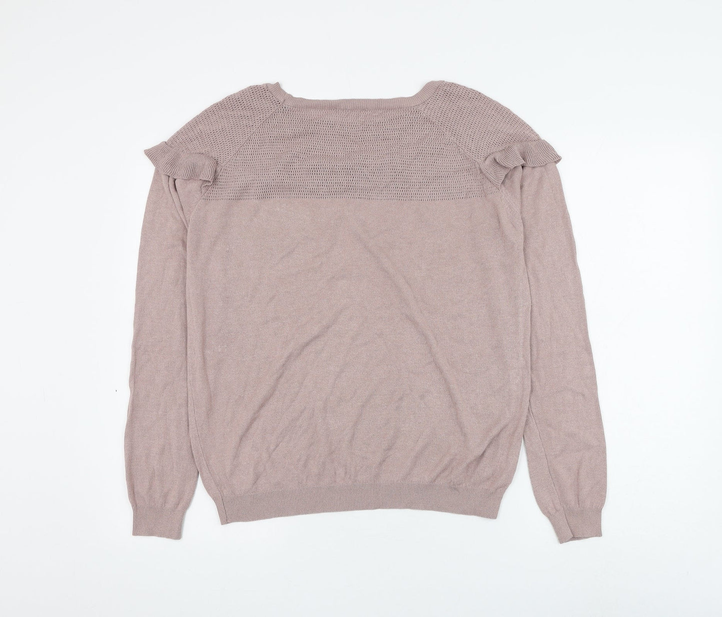 NEXT Womens Pink Round Neck Viscose Pullover Jumper Size 12