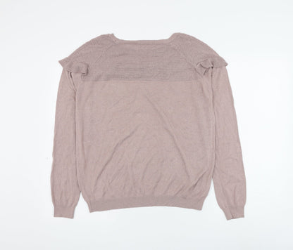 Next Womens Pink Round Neck Viscose Pullover Jumper Size 12