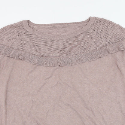 Next Womens Pink Round Neck Viscose Pullover Jumper Size 12