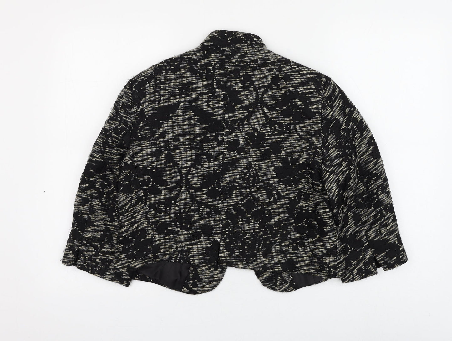 NEXT Womens Black Floral Jacket Blazer Size 14 Hook & Loop