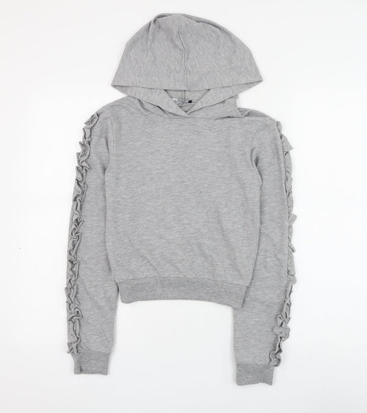Select Girls Grey Cotton Pullover Hoodie Size XS Pullover