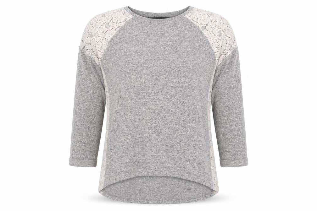Warehouse Womens Grey Crew Neck Polyester Pullover Jumper Size 10