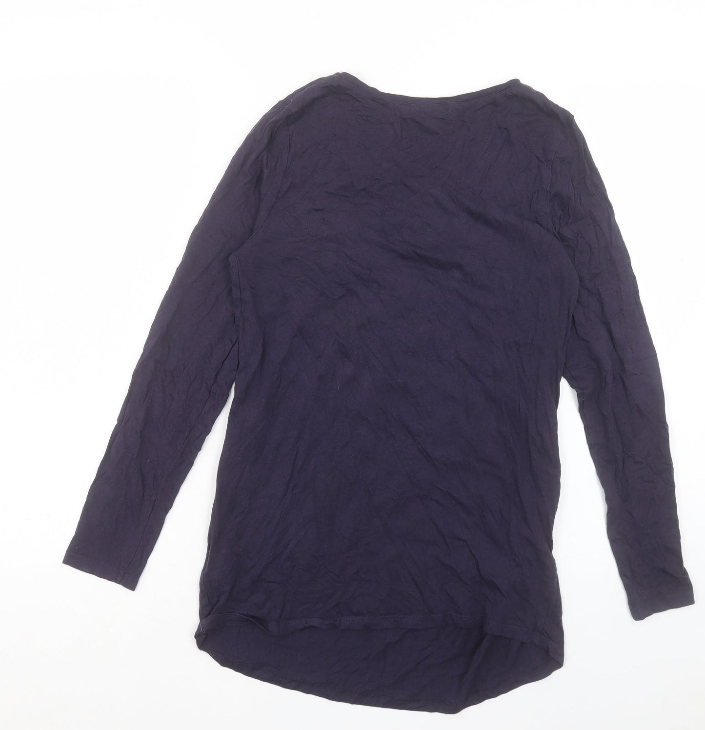 New Look Womens Blue Cotton Basic T-Shirt Size 10 Crew Neck