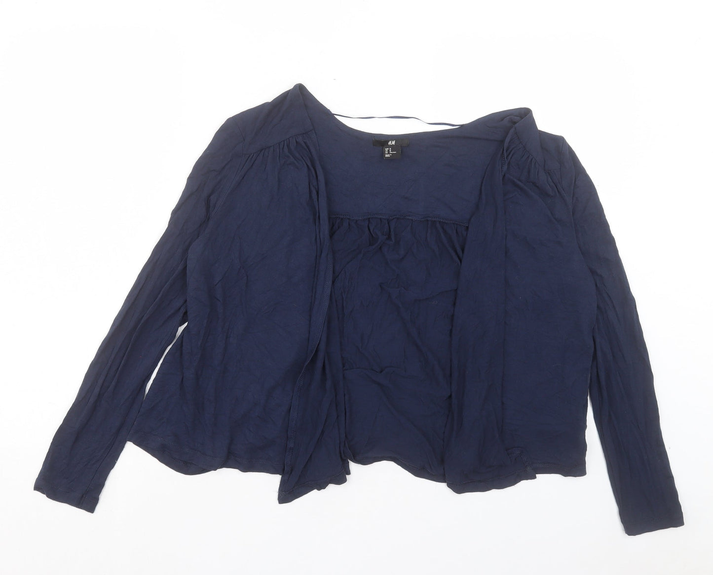 H&M Womens Blue V-Neck Viscose Cardigan Jumper Size M
