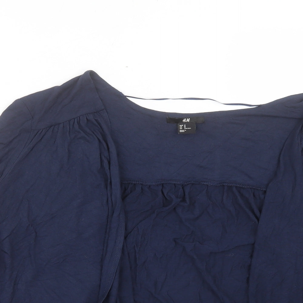 H&M Womens Blue V-Neck Viscose Cardigan Jumper Size M