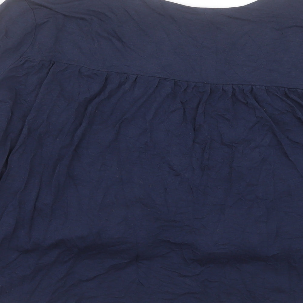 H&M Womens Blue V-Neck Viscose Cardigan Jumper Size M
