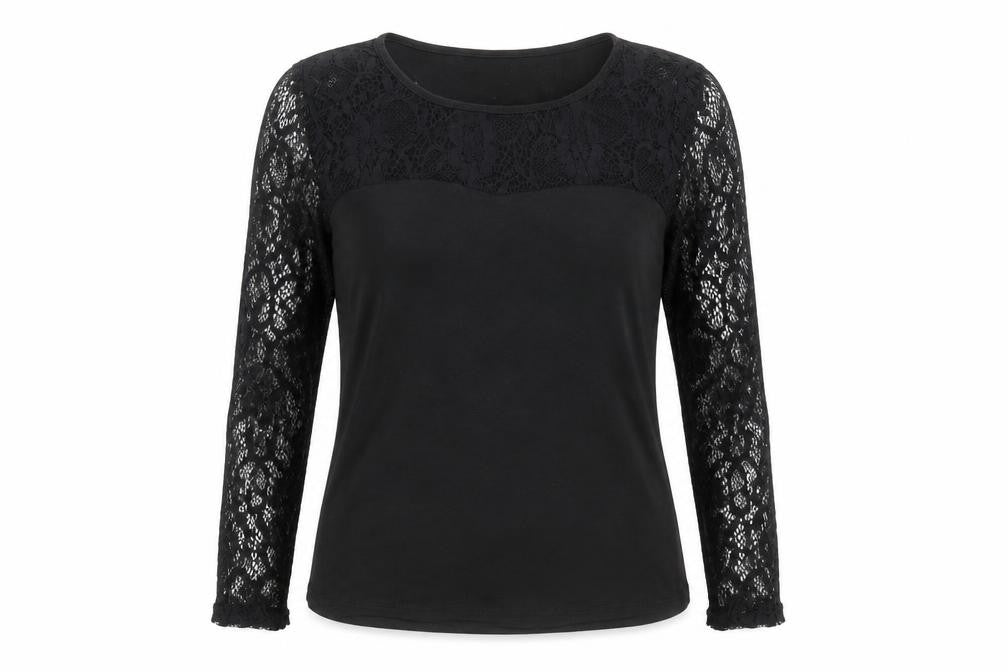 Preworn Womens Black Polyester Basic T-Shirt Size S Crew Neck