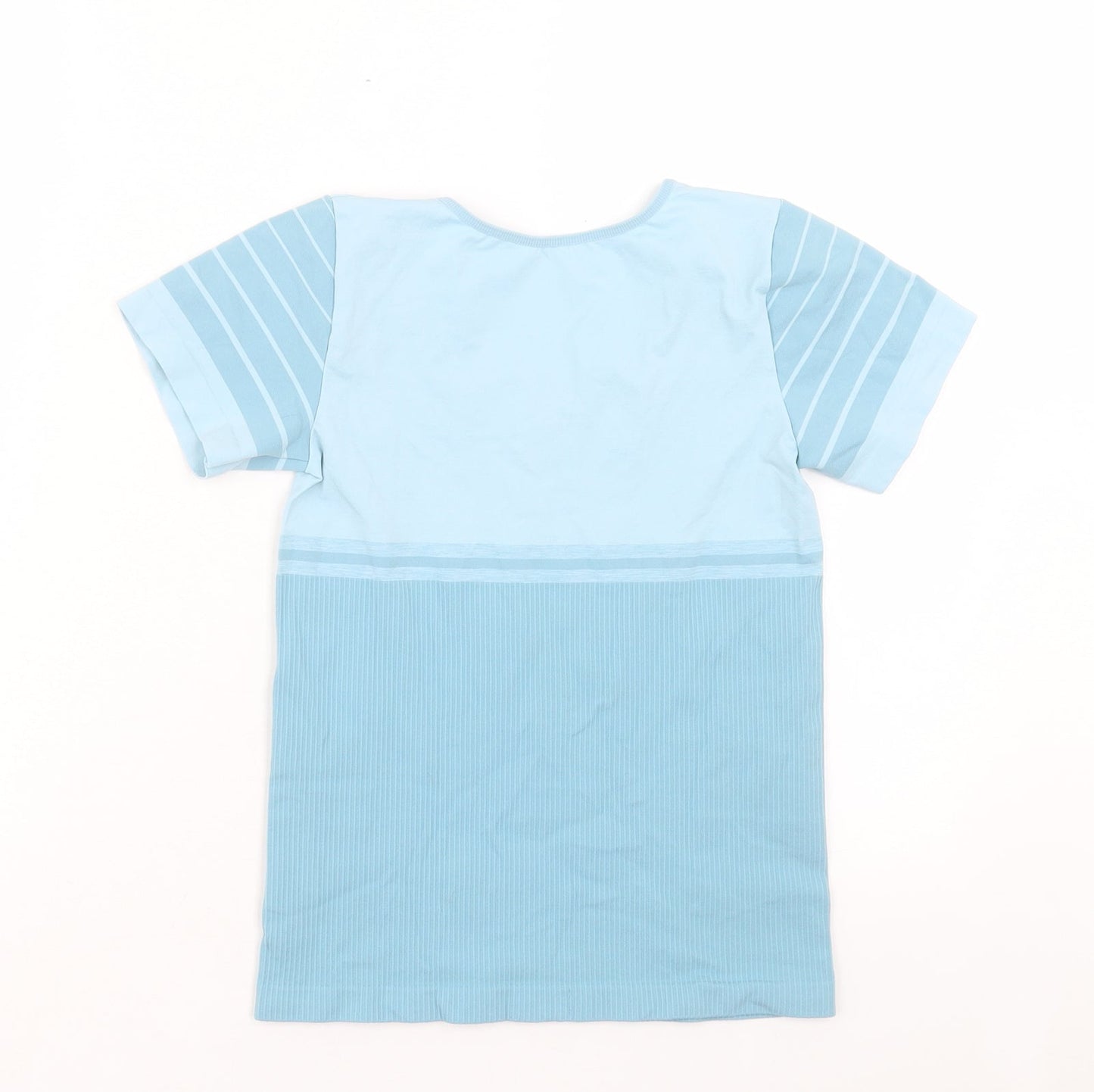 Levante Womens Blue Polyester Basic T-Shirt Size L Crew Neck Pullover - Compression