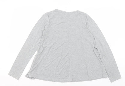 Boohoo Womens Grey Polyester Basic T-Shirt Size 10 Crew Neck