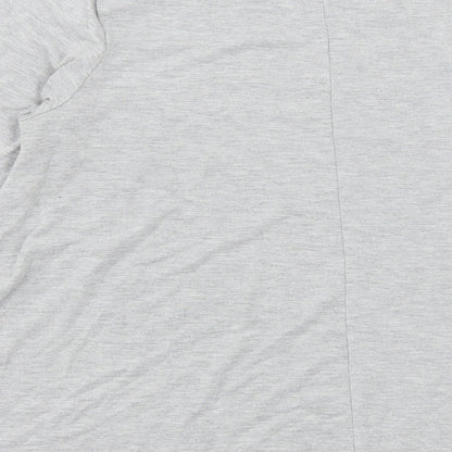 Boohoo Womens Grey Polyester Basic T-Shirt Size 10 Crew Neck
