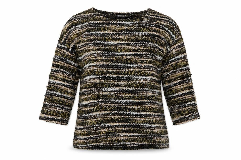 Nutmeg Womens Multicoloured Round Neck Striped Acrylic Pullover Jumper Size 10