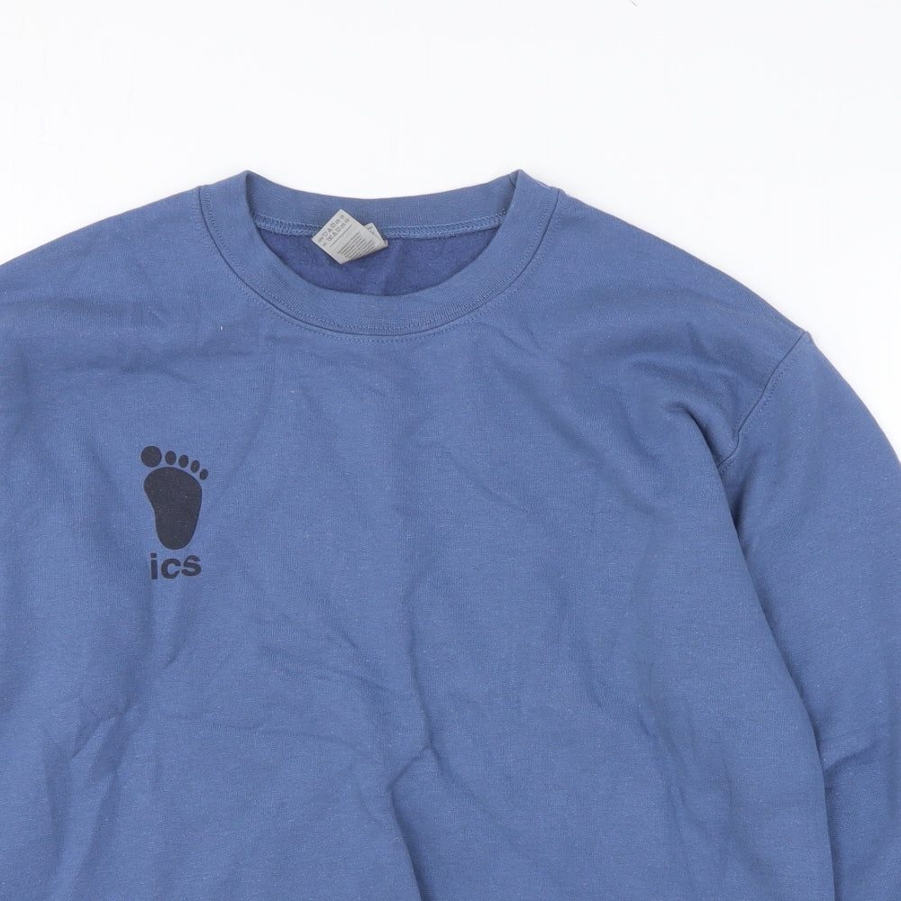 Gildan Mens Blue Cotton Full Zip Sweatshirt Size S