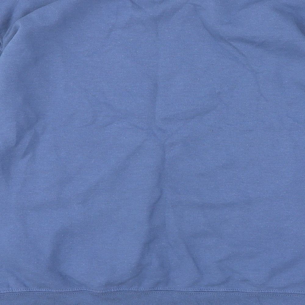 Gildan Mens Blue Cotton Full Zip Sweatshirt Size S