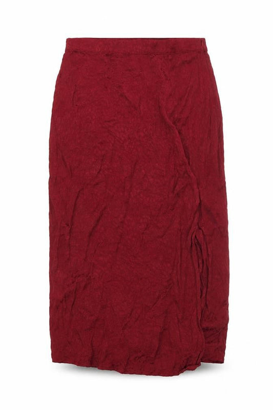 Motel Rocks Womens Red Viscose Flare Skirt Size S Zip