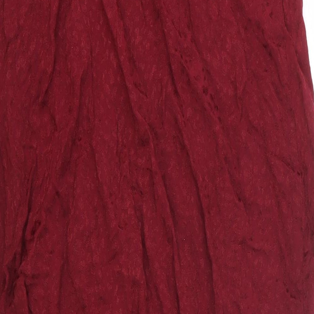 Motel Womens Red Viscose Flare Skirt Size S Zip