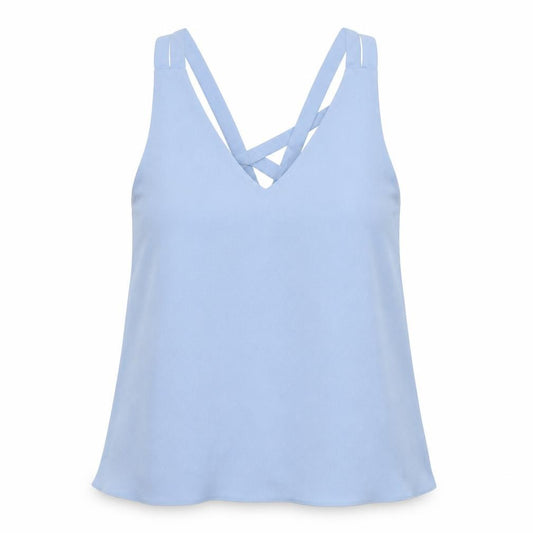 River Island Womens Blue Polyester Basic Blouse Size 4 V-Neck