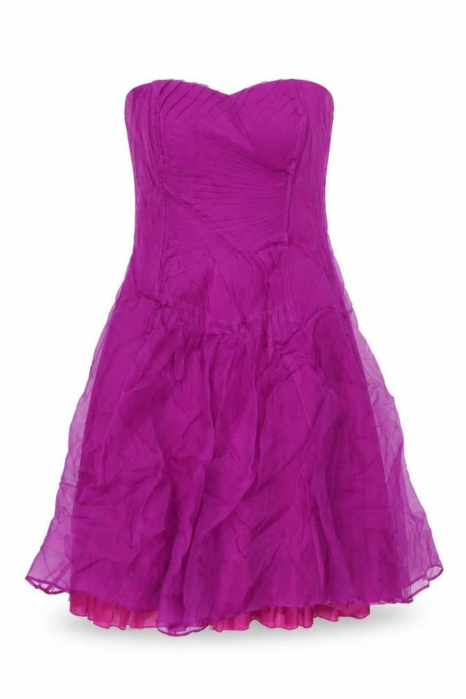 Red Herring Womens Purple Polyester A-Line Size 10 Off the Shoulder Zip