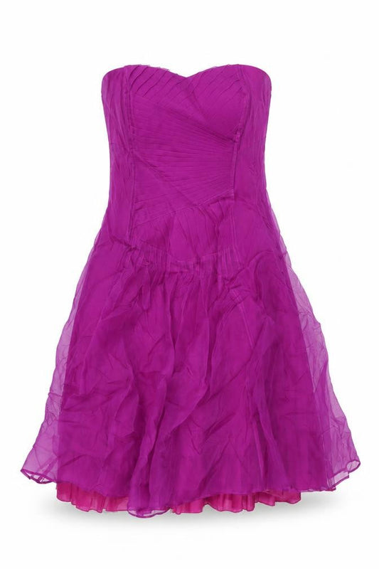 Red Herring Womens Purple Polyester A-Line Size 10 Off the Shoulder Zip