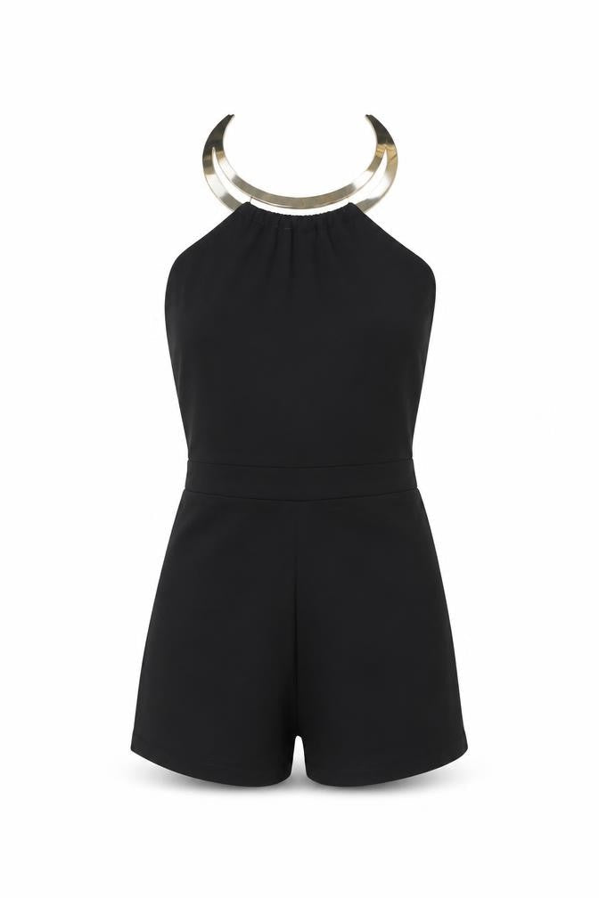 Missguided Womens Black Polyester Leotard One-Piece Size 6 Zip