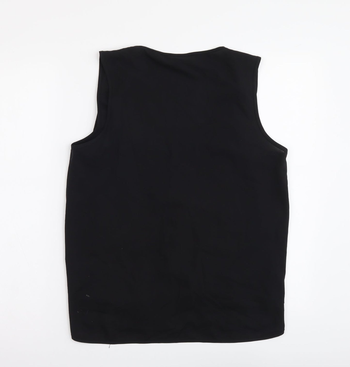 VILA Womens Black Polyester Basic Tank Size L V-Neck