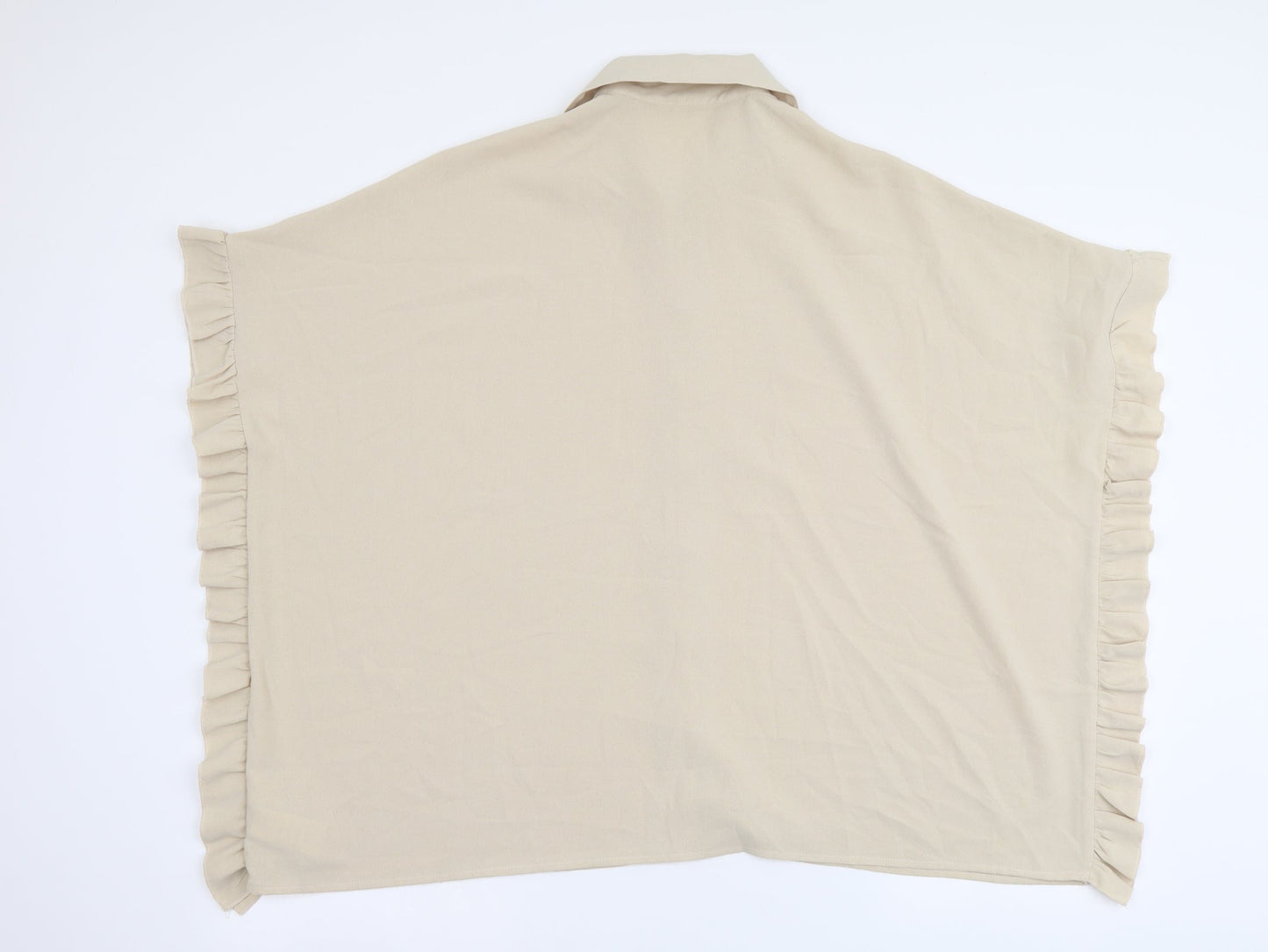 Cameo Rose Womens Beige Polyester Basic Button-Up Size S Collared