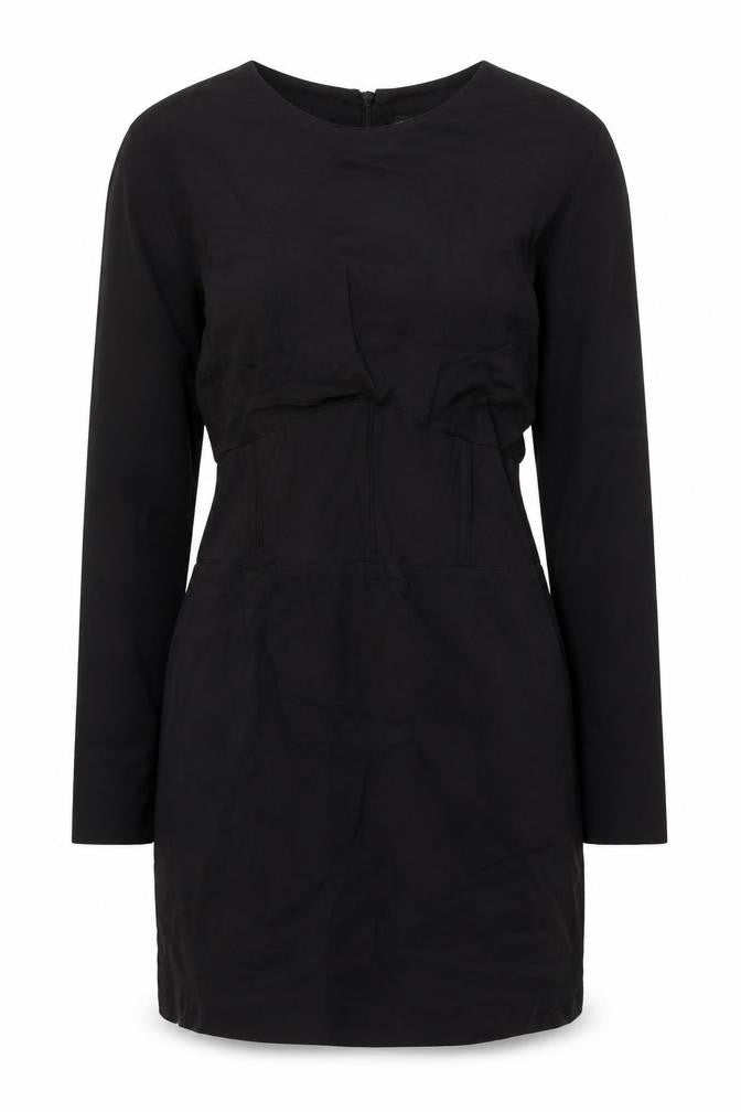 Zara Womens Black Viscose Mini Size L Round Neck Zip