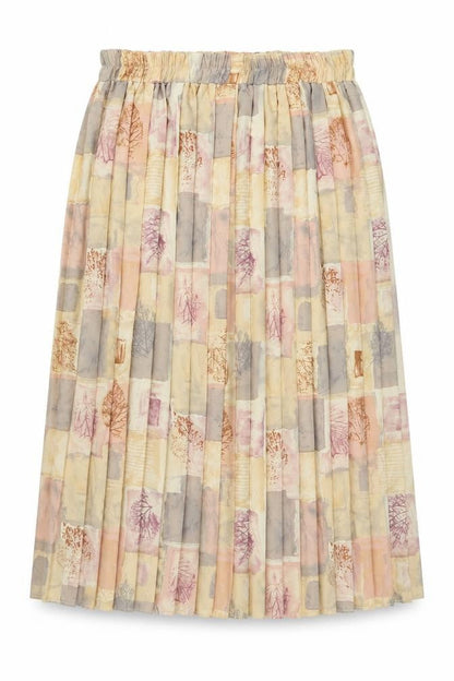Preworn Womens Multicoloured Geometric Polyester Pleated Skirt Size XL Drawstring