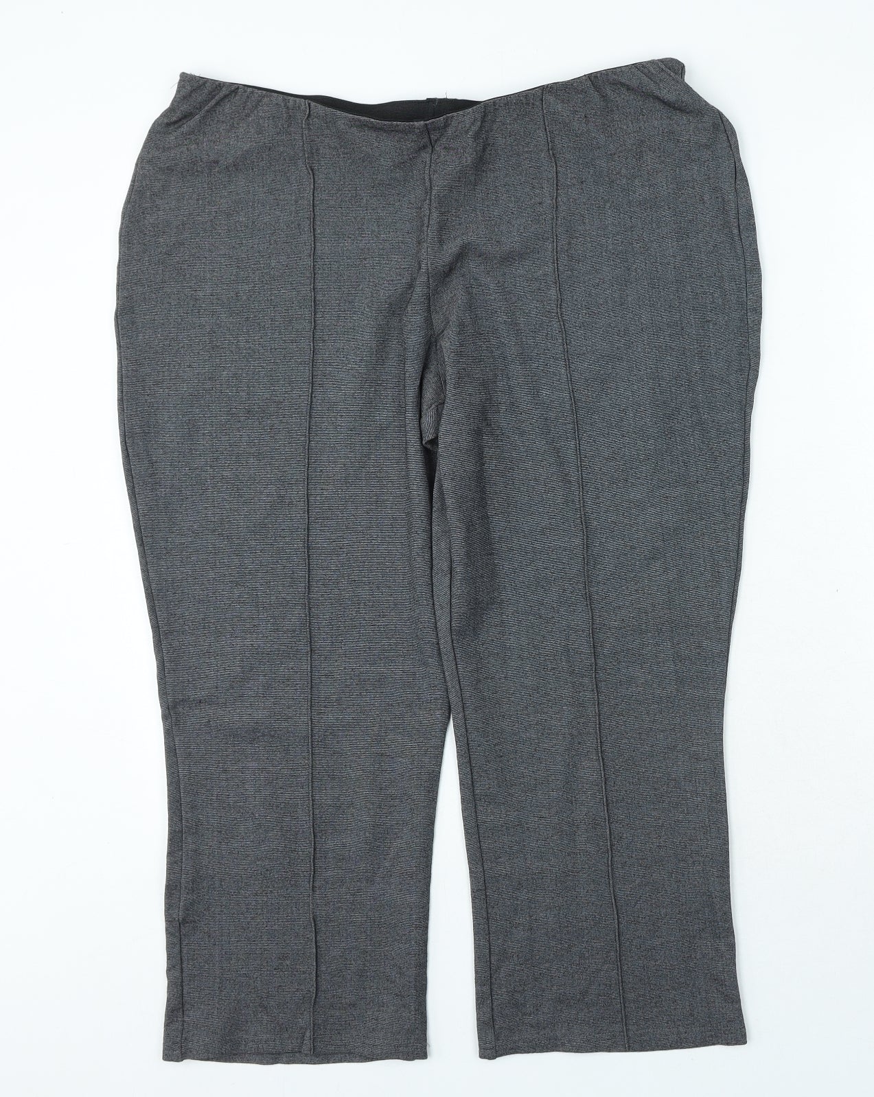 Preworn Womens Grey Viscose Trousers Size 16 L23 in Regular