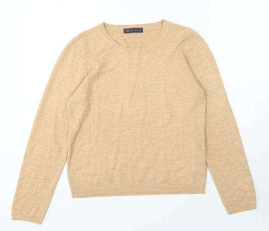 Marks and Spencer Womens Brown Crew Neck Acrylic Pullover Jumper Size 12