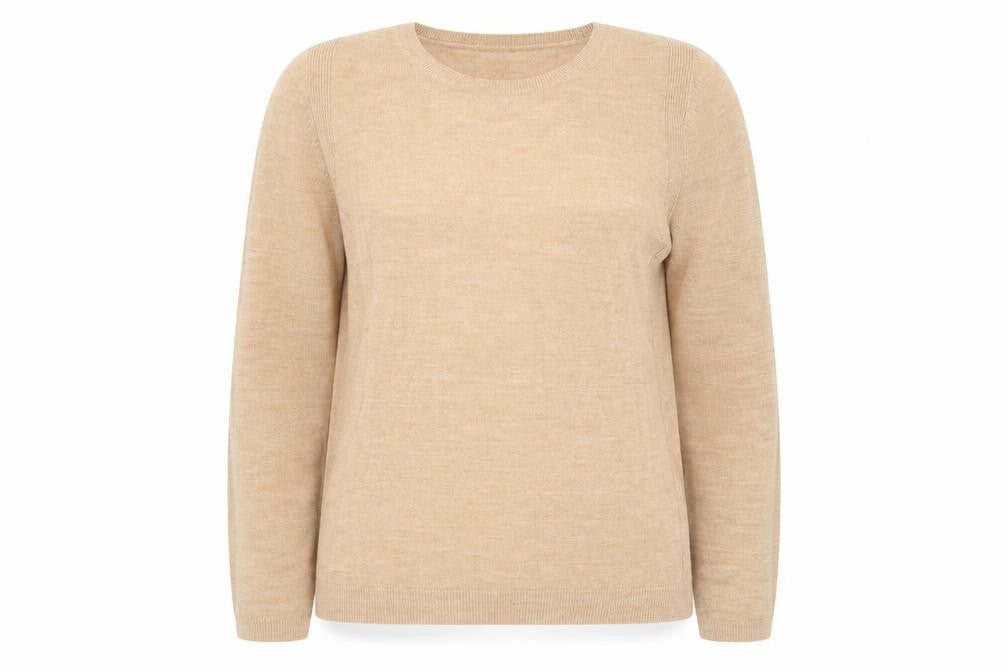 Marks & Spencer Womens Brown Crew Neck Acrylic Pullover Jumper Size 12