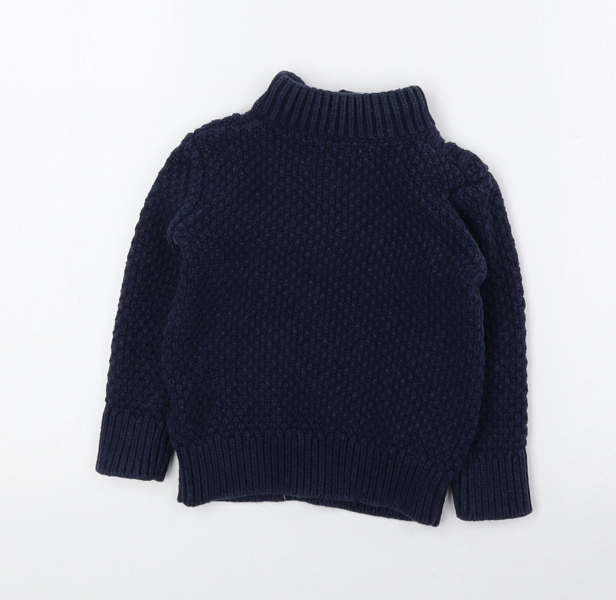 Gap Girls Blue High Neck Cotton Pullover Jumper Size 2 Years Button