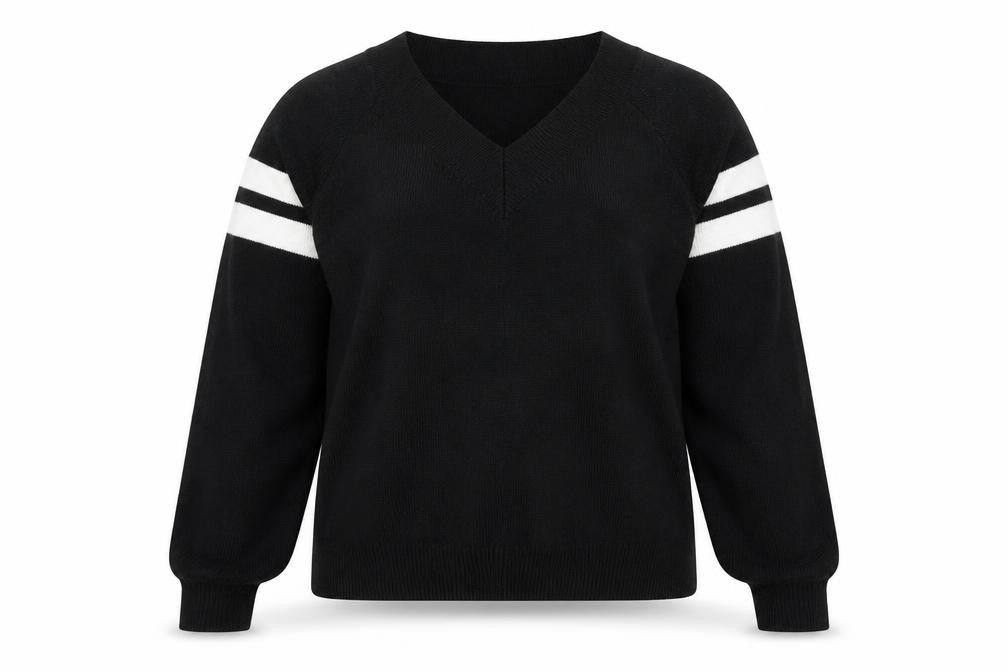 Miss Selfridge Womens Black V-Neck Viscose Pullover Jumper Size 12