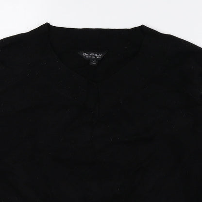 Miss Selfridge Womens Black V-Neck Viscose Pullover Jumper Size 12
