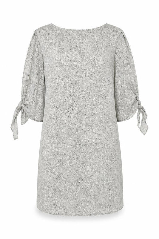 H&M Womens White Polka Dot Viscose Shift Size 10 Round Neck Pullover