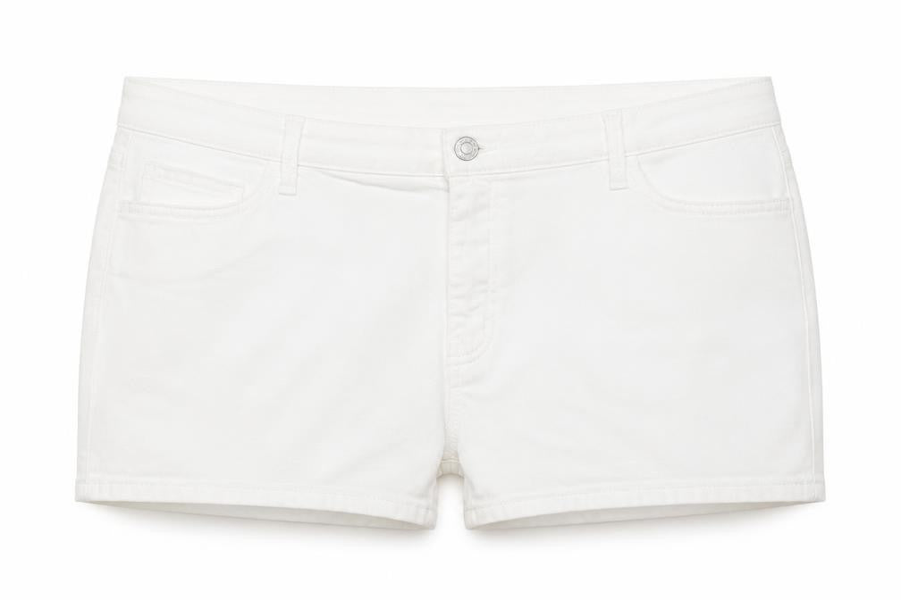 Marks & Spencer Womens White Cotton Boyfriend Shorts Size 22 Regular Zip