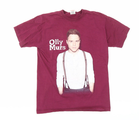 Fruit of the Loom Womens Purple Cotton Basic T-Shirt Size S Round Neck - Olly Murs 2013 Tour