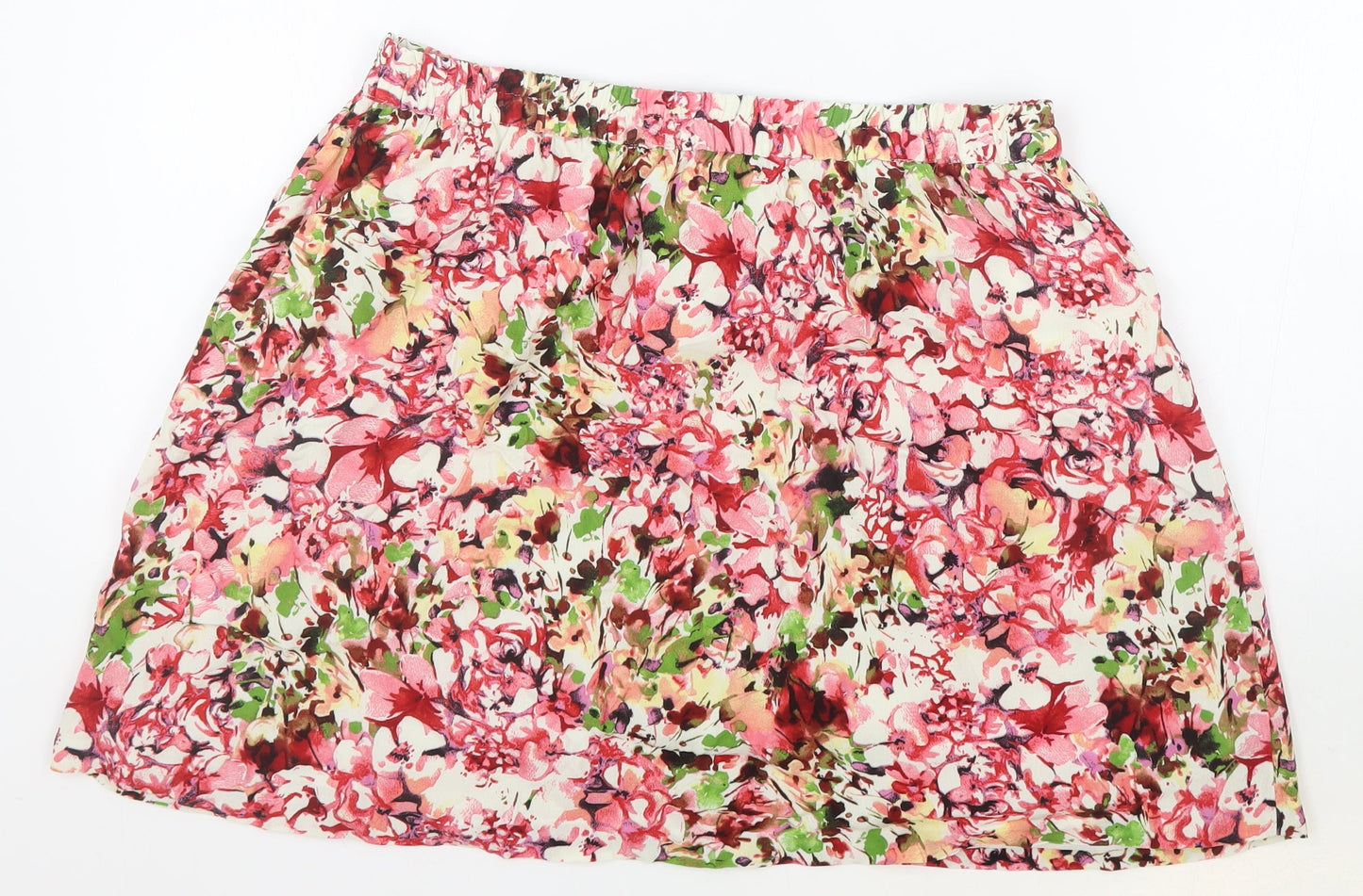 Spirit Womens Pink Floral Viscose Flare Skirt Size 14