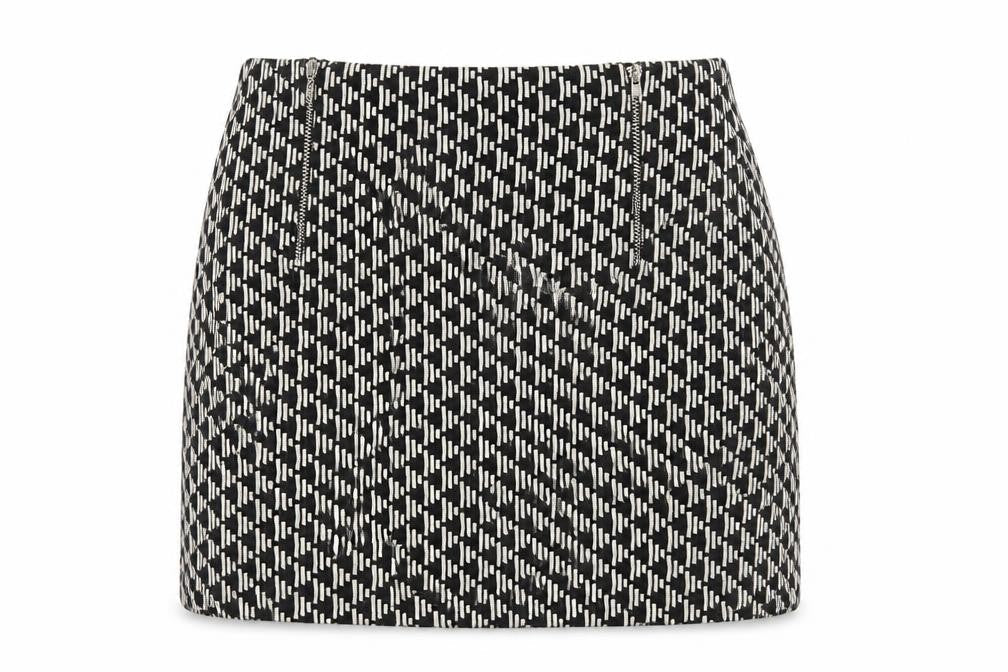 New Look Womens Blue Geometric Polyester Straight & Pencil Skirt Size 8 - Thick Skirt