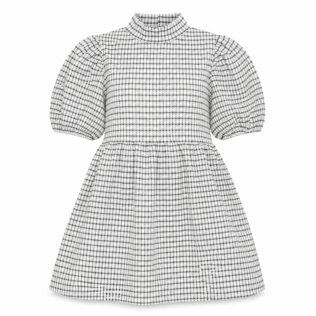 George Womens White Check Polyester Skater Dress Size 10 Mock Neck Pullover