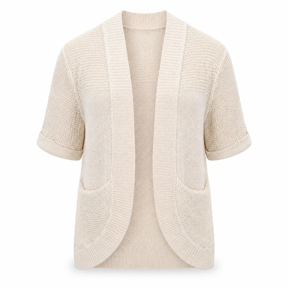 F&F Womens Beige V-Neck Acrylic Cardigan Jumper Size 10