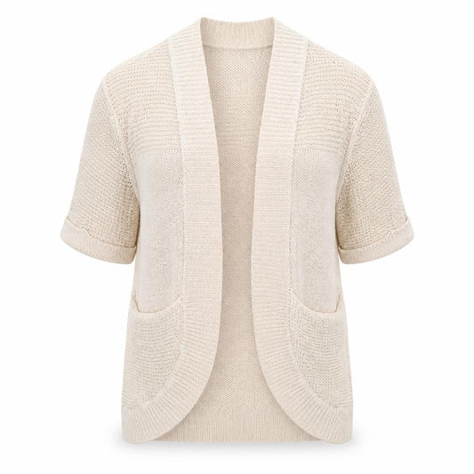 F&F Womens Beige V-Neck Acrylic Cardigan Jumper Size 10