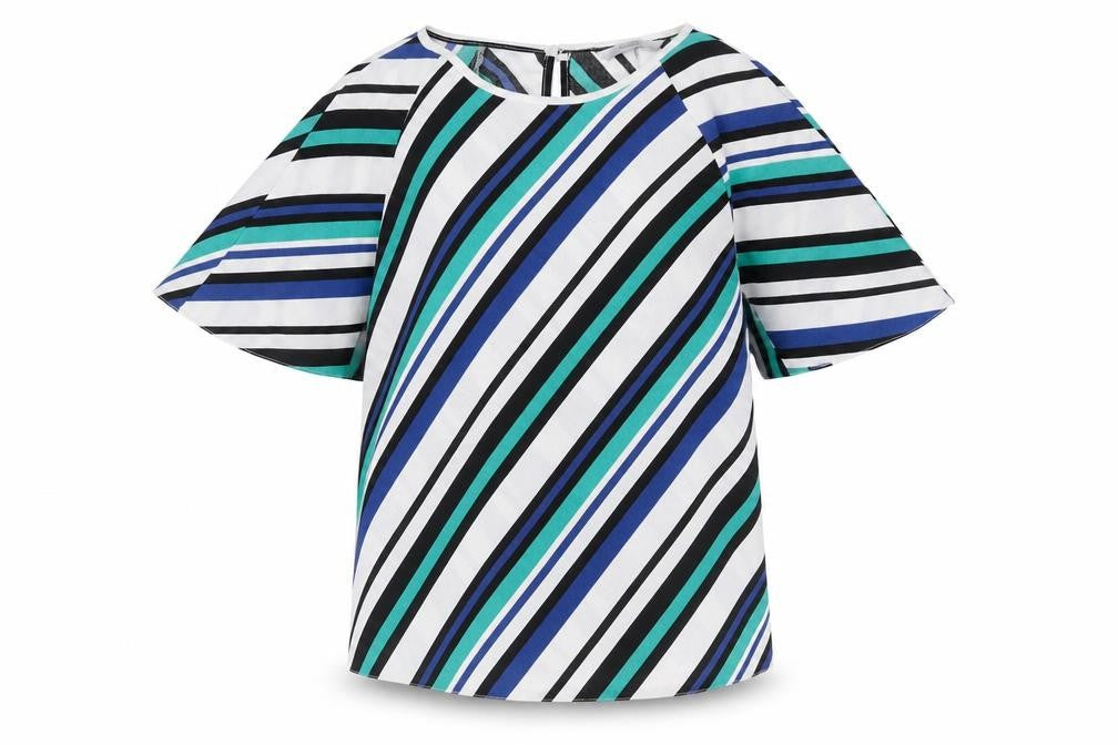 George Womens Multicoloured Striped Polyester Basic T-Shirt Size 10 Round Neck - Angel Sleeve