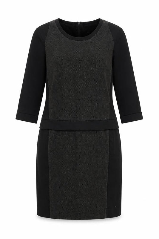 Sandwich Womens Black Geometric Viscose Pencil Dress Size 10 Round Neck Zip