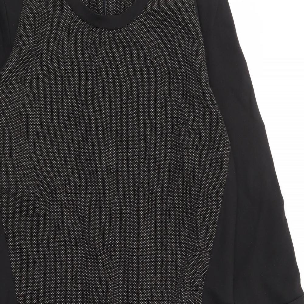 Sandwich Womens Black Geometric Viscose Pencil Dress Size 10 Round Neck Zip