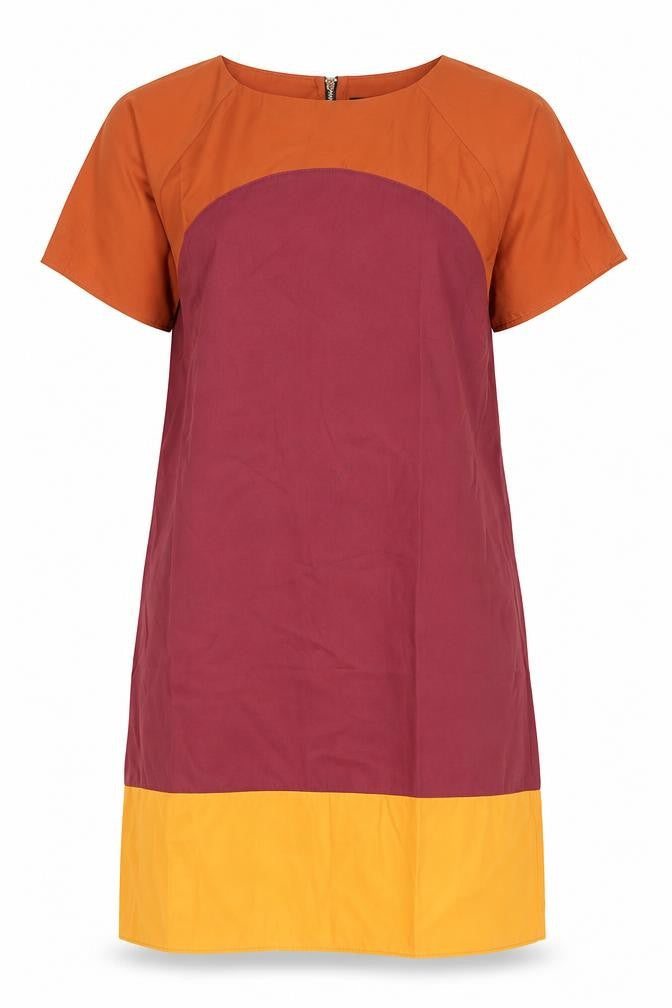 Fury Womens Multicoloured Colourblock Polyester A-Line Size M Round Neck Zip