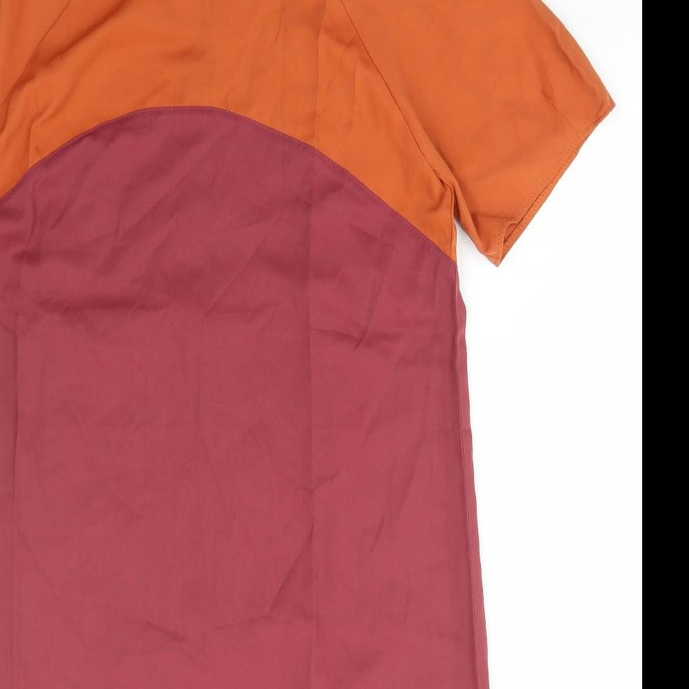 Fury Womens Multicoloured Colourblock Polyester A-Line Size M Round Neck Zip